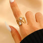 Stainless Steel Zircon Line Ring
