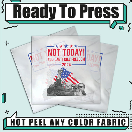 Not Today American Flag Trump 2024 Election Ready To Press DTF Transfers