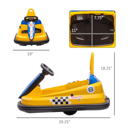 360° Rotating Electric Bumper Car for Kids - Fun Ride On Toy with 6V Battery