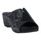 Women's Dacia Black Snake-Skin Wedge Sandals