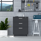 MultisStorage Cabinet 35" H, Three Drawers, Four Wheels