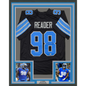 Framed Autographed/Signed D.J. DJ Reader 35x39 Detroit Black Football Jersey Beckett BAS COA