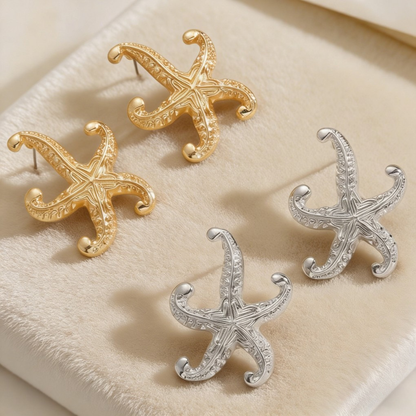 Trendy Ocean Starfish Geometric Earrings