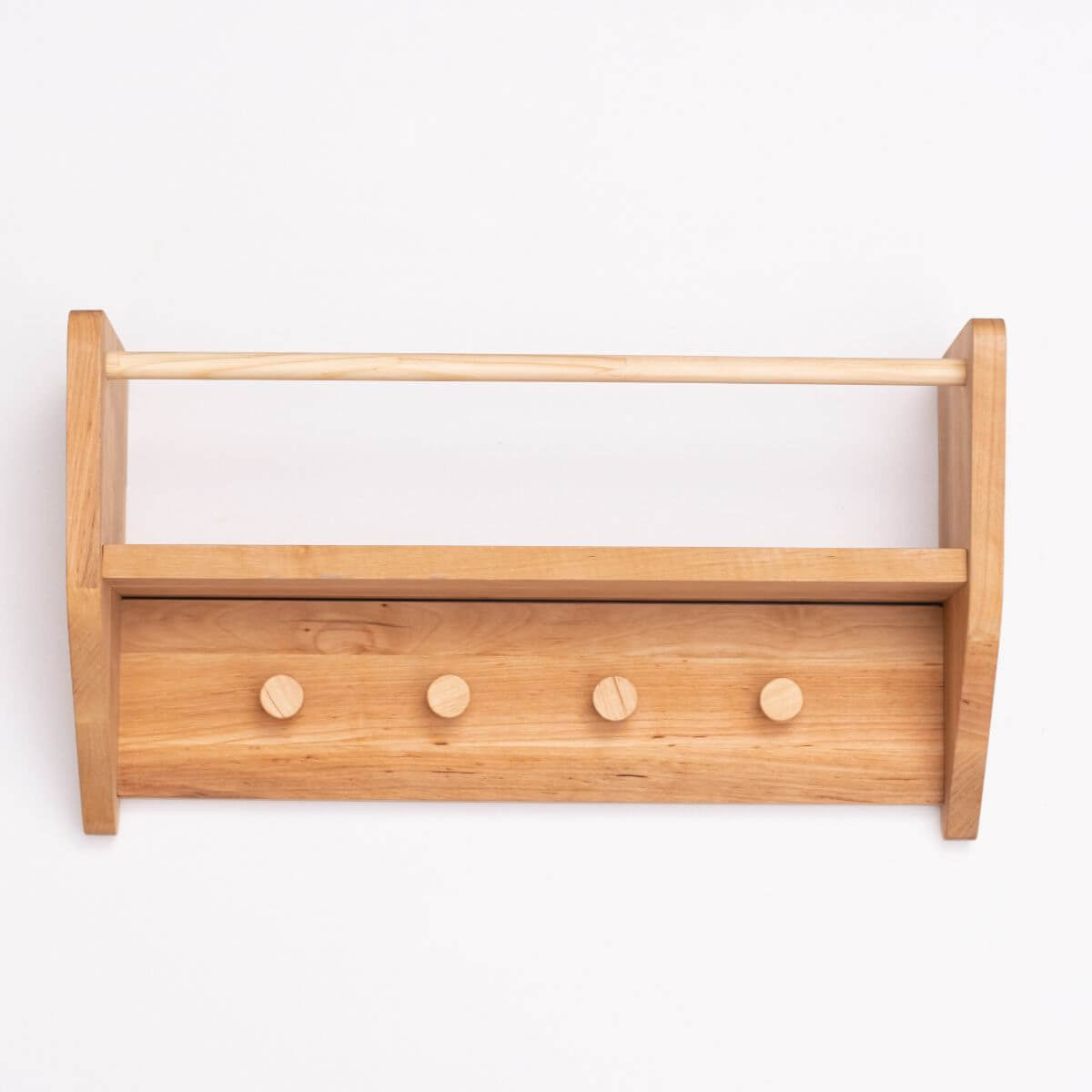 Nursery Wall Shelf with Hooks