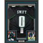 Framed Autographed/Signed D'Andre Swift 35x39 Philadelphia Black Football Jersey JSA COA