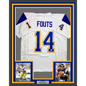 Framed Autographed/Signed Dan Fouts 35x39 San Diego White Football Jersey Beckett BAS COA