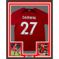 Framed Autographed/Signed Darwin Nunez 35x39 Liverpool Red Soccer Jersey Beckett BAS COA