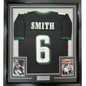 Framed Autographed/Signed Devonta Smith 35x39 Philadelphia Black Football Jersey Beckett BAS COA