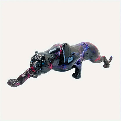 Decorative Cheetah Figurine with Lightning Pattern