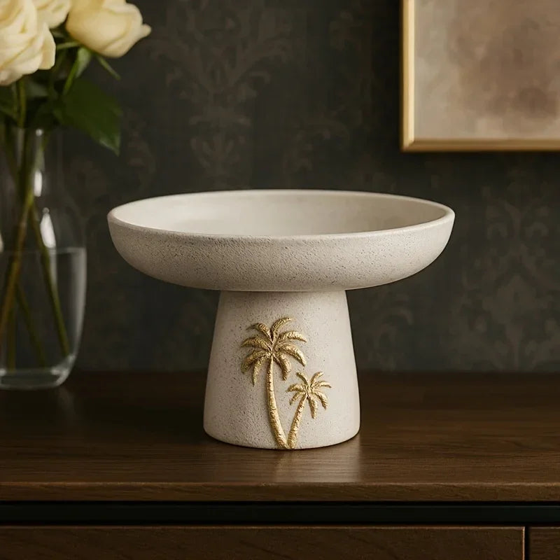 Decorative Tray - Palm Tree Design Ceramic Small