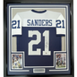 Framed Autographed/Signed Deion Sanders 35x39 Dallas Thanksgiving Day Football Jersey Beckett BAS COA
