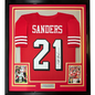 Framed Autographed/Signed Deion Sanders 35x39 San Francisco Red Football Jersey JSA COA
