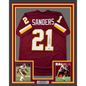 Framed Autographed/Signed Deion Sanders 35x39 Washington Burgundy Football Jersey Beckett BAS COA