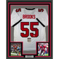 Framed Autographed/Signed Derrick Brooks 35x39 Tampa Bay White Football Jersey JSA COA