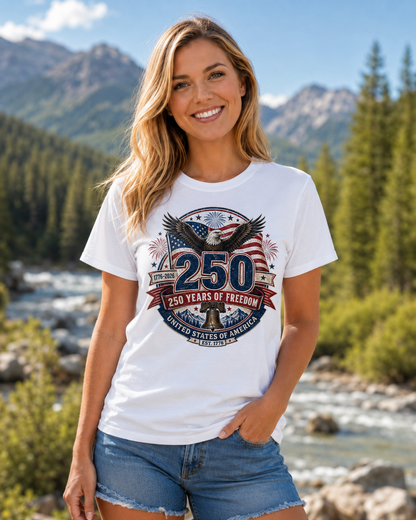 Vintage T-Shirt 250 Years Of Freedom Patriotic America