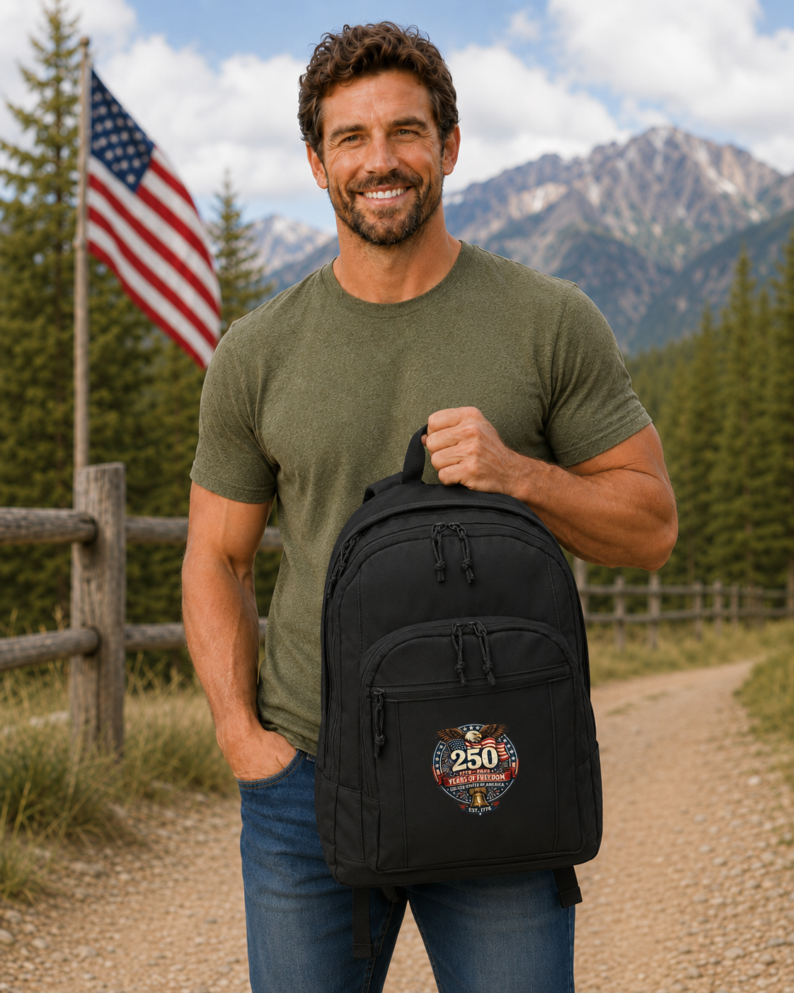 Backpack 250 Years of Freedom Rustic Patriotic
