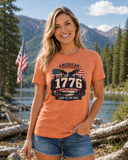 1 776 American Outdoorsman Patriotic Freedom T-Shirt