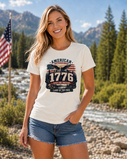 1 776 American Outdoorsman Patriotic Freedom T-Shirt