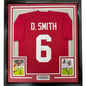 Framed Autographed/Signed Devonta Smith 35x39 Alabama Red College Football Jersey Beckett BAS COA