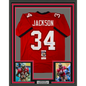 Framed Autographed/Signed Dexter Jackson 35x39 Tampa Bay Red Football Jersey JSA COA