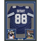 Framed Autographed/Signed Dez Bryant 35x39 Dallas Blue Football Jersey Beckett BAS COA