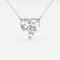 3.00 CTW Floating Heart Shape Lab Grown Diamond Solitaire Pendant Necklace F/G VS1 AGI Certified in 14K White or Yellow Gold