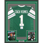 Framed Autographed/Signed Dick Vermeil 35x39 Philadelphia Green Football Jersey JSA COA