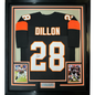 Framed Autographed/Signed Corey Dillon 35x39 Cincinnati Black Football Jersey Beckett BAS COA