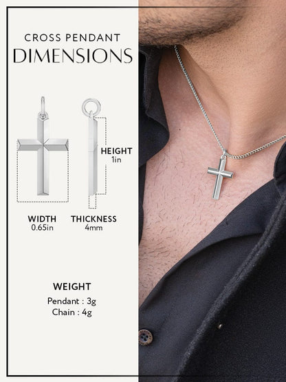 Cross Pendant Necklace (Silver)