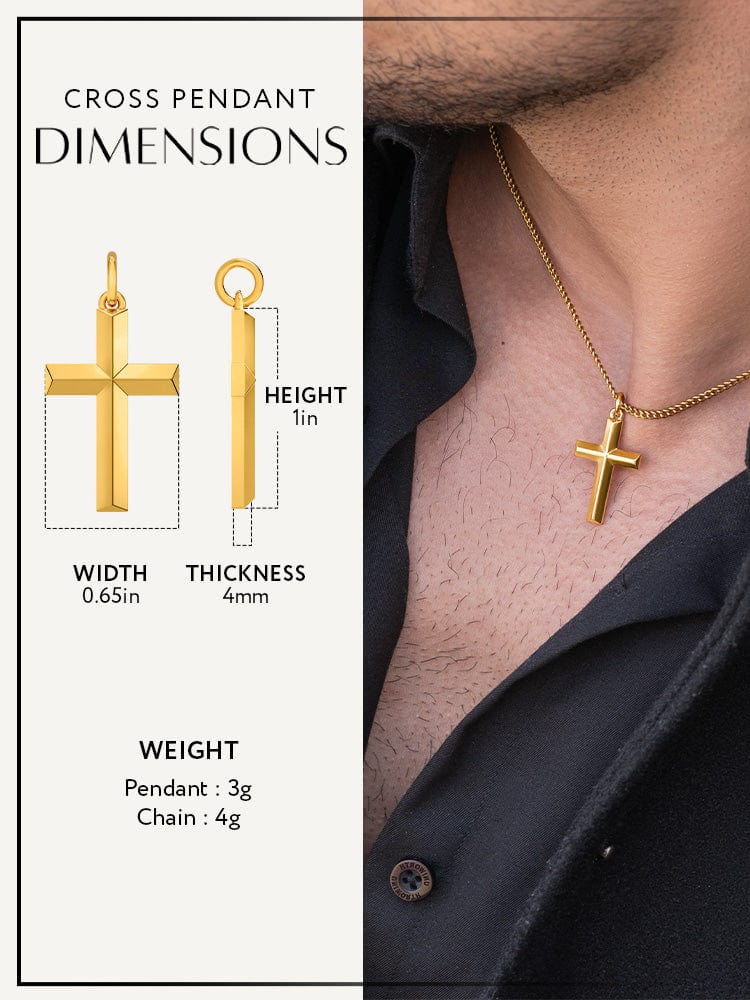 Cross Pendant Necklace (Gold)