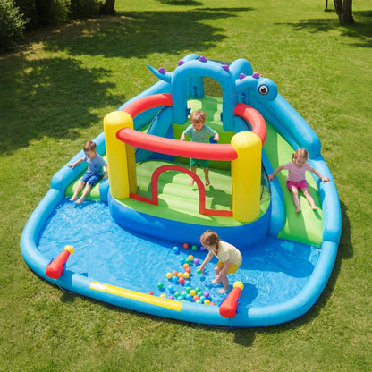 Dinosaur-themed Inflatable Water Slide Park Kids Inflatable Bounce House
