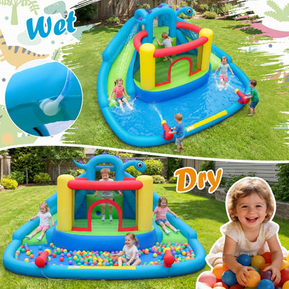 Dinosaur-themed Inflatable Water Slide Park Kids Inflatable Bounce House