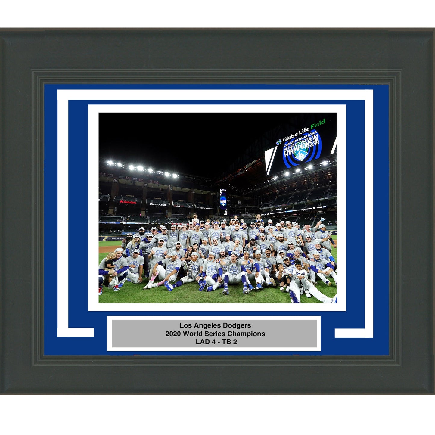 Framed Los Angeles Dodgers 2020 World Series Champions 8x10 Baseball Photo Professionally Matted