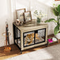 Industrial Dog Kennel with Flip-up Top 3 Lockable Doors and Removable Tray-Gray