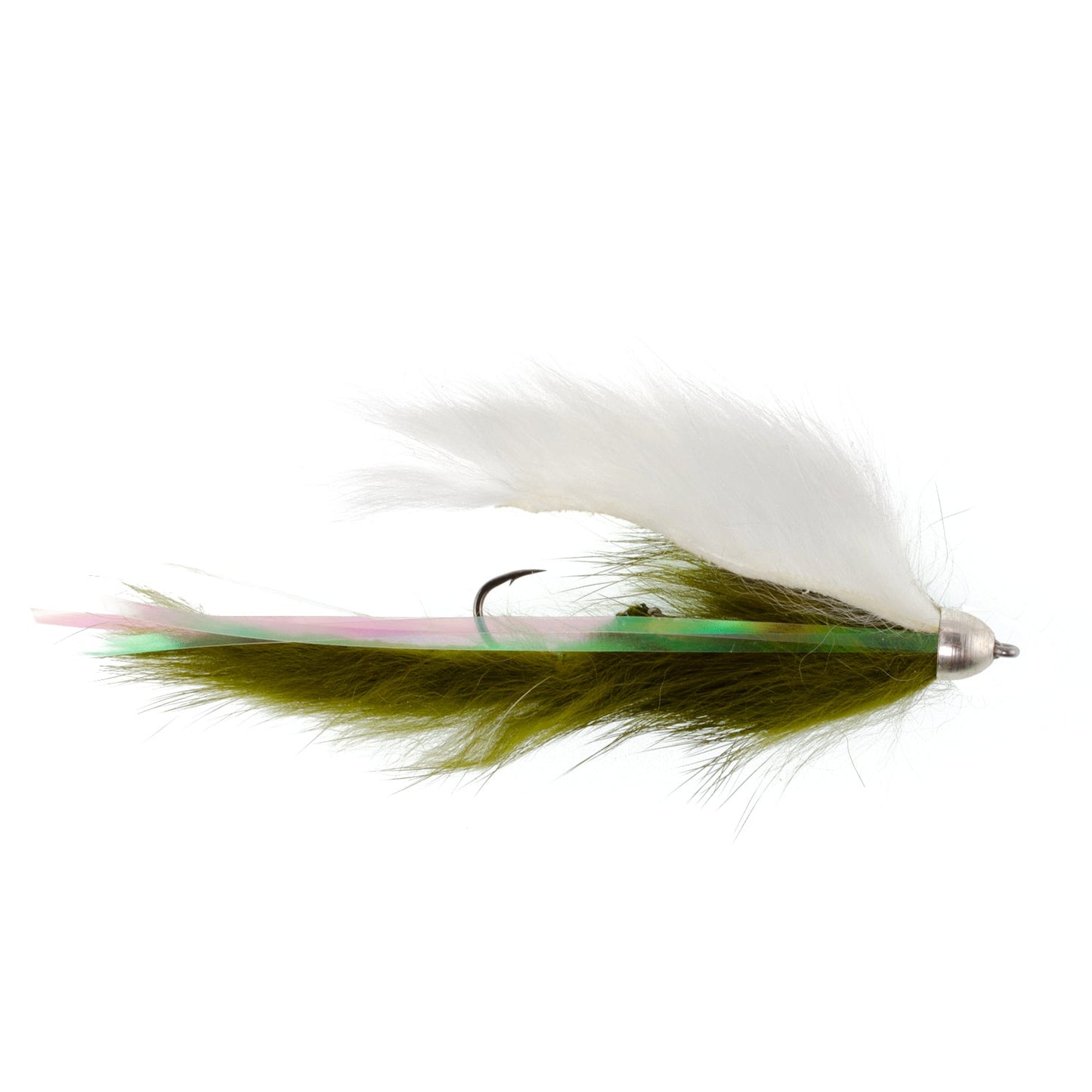 Dolly Llama Stinger Streamer Flies - 3 Olive and White  Size 4