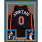 Framed Autographed/Signed Donte Divincenzo 35x39 New York Black Basketball Jersey Beckett BAS COA