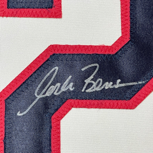 Framed Autographed/Signed Corbin Bernsen Roger Dorn 35x39 Major League Cleveland Baseball Jersey JSA COA