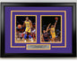 Framed Magic Johnson and Kareem Abdul-Jabbar Los Angeles Lakers 17x23 Dual Basketball Photo