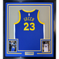Framed Autographed/Signed Draymond Green 35x39 Golden State Blue Basketball Jersey Beckett BAS COA