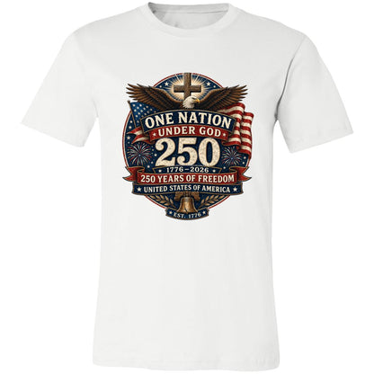 Vintage T-Shirt One Nation Under God Patriotic Freedom Cross