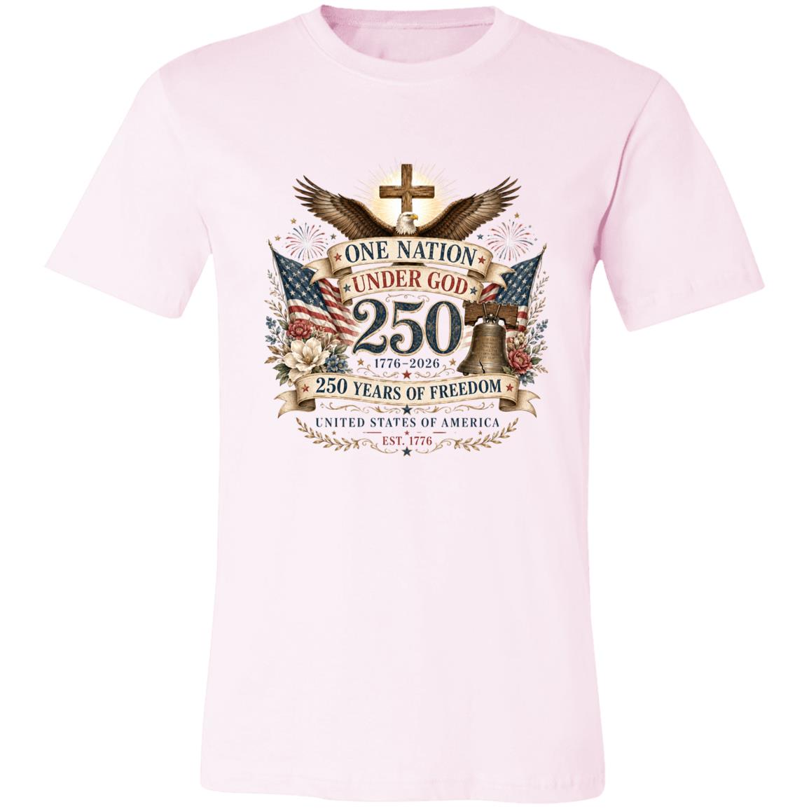Ladies Vintage T-Shirt One Nation Under God Patriotic Freedom