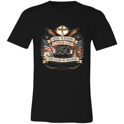 Ladies Vintage T-Shirt One Nation Under God Patriotic Freedom