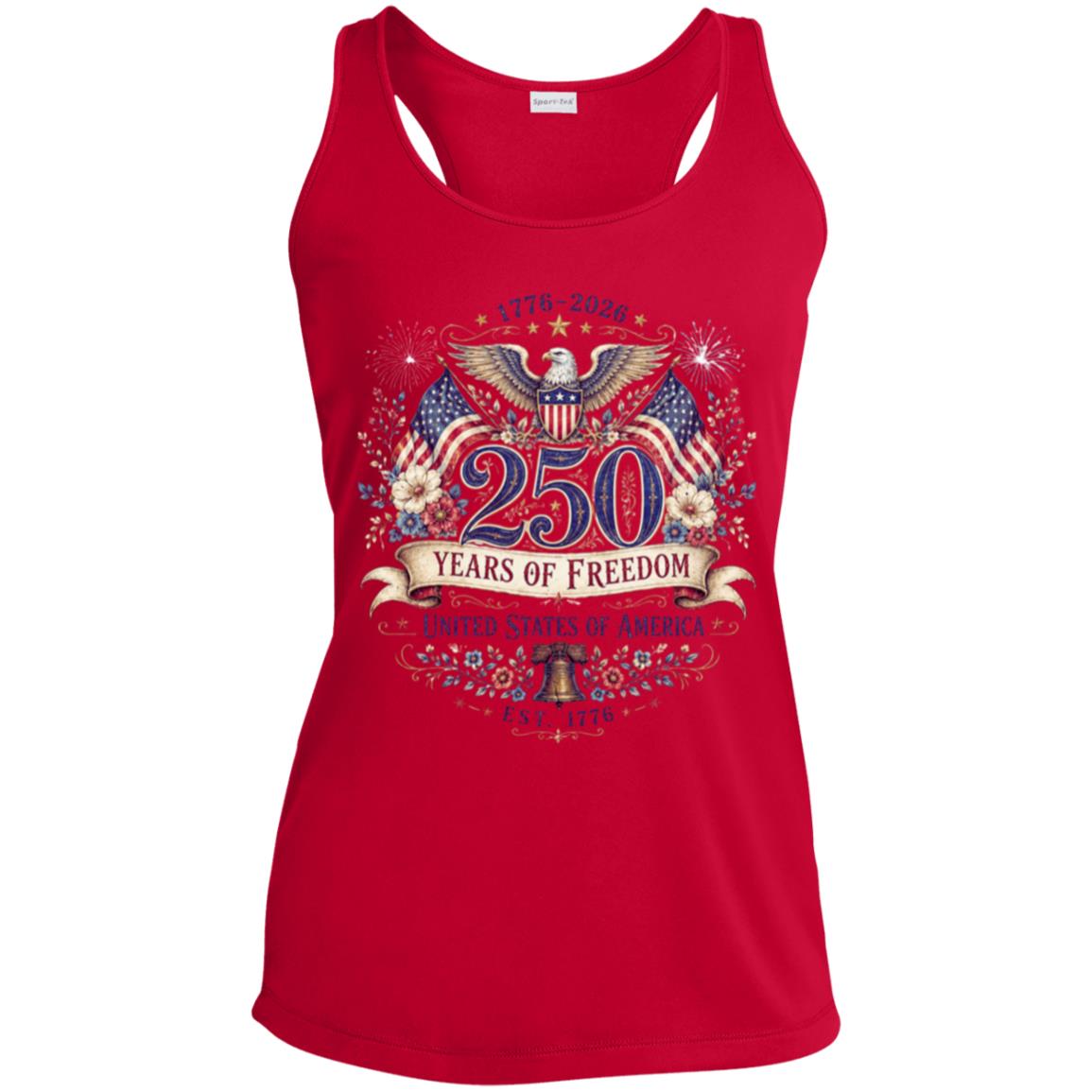 Ladies Performance Racerback Tank Top 250 Years of Freedom