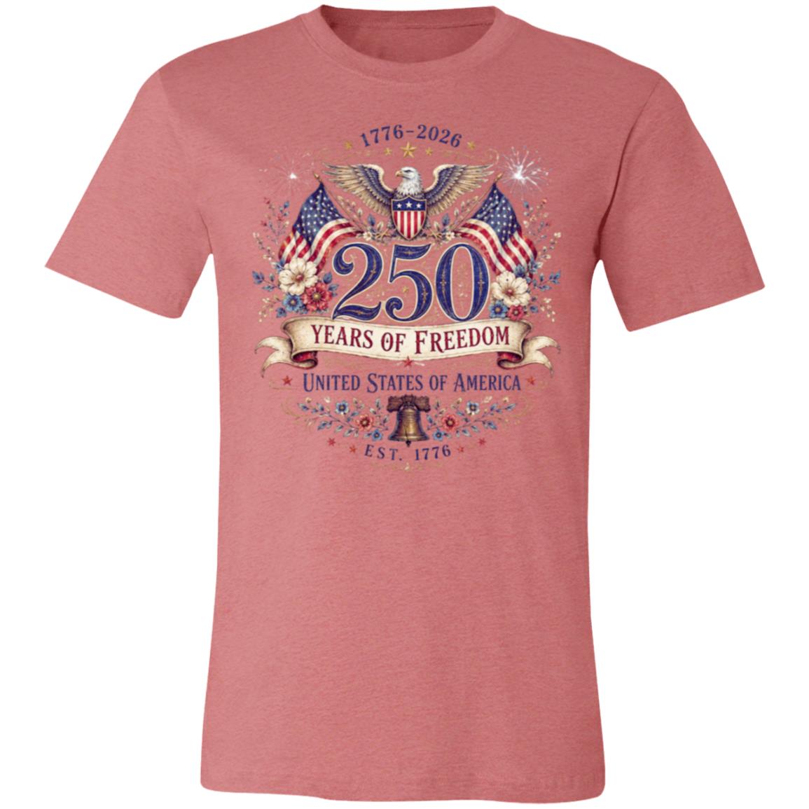 Ladies Vintage T-Shirt 250 Years of Freedom Patriotic America