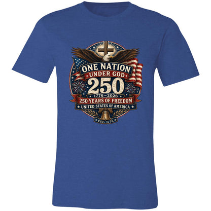 Vintage T-Shirt One Nation Under God Patriotic Freedom Cross
