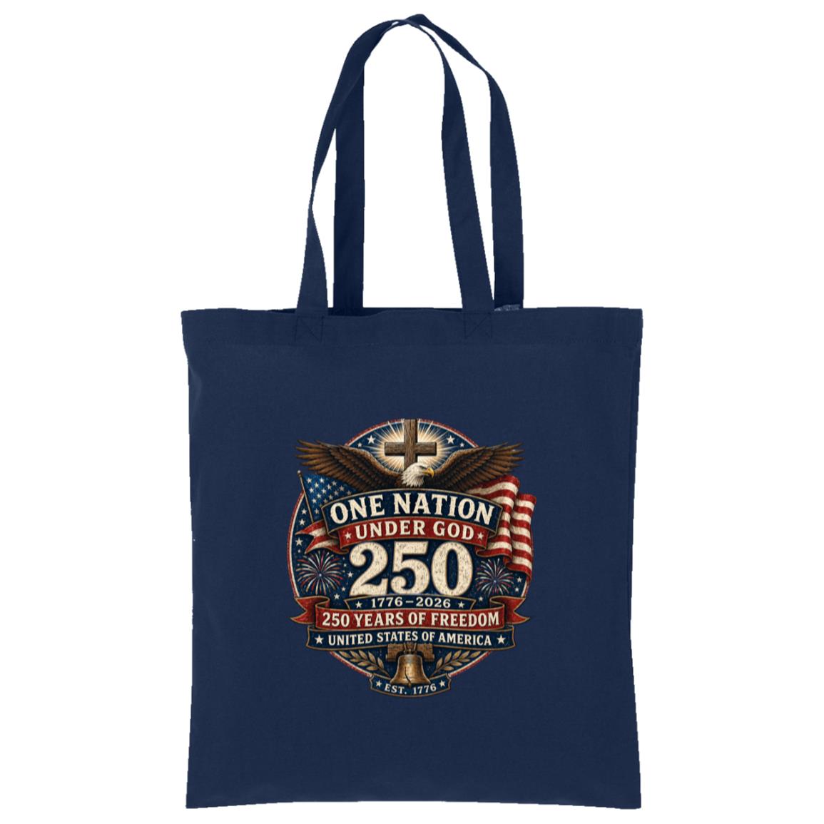 Cotton Tote One Nation Under God — 250 Years - Cross