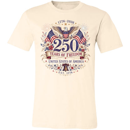 Ladies Vintage T-Shirt 250 Years of Freedom Patriotic America