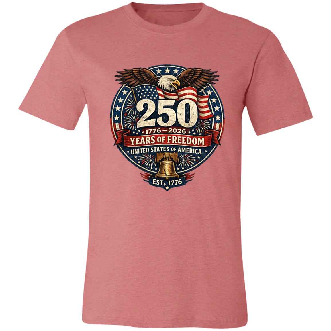 Vintage T-Shirt 250 Years Of Freedom Rustic Patriotic America