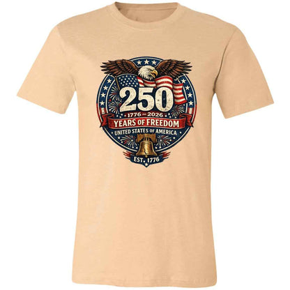 Vintage T-Shirt 250 Years Of Freedom Rustic Patriotic America