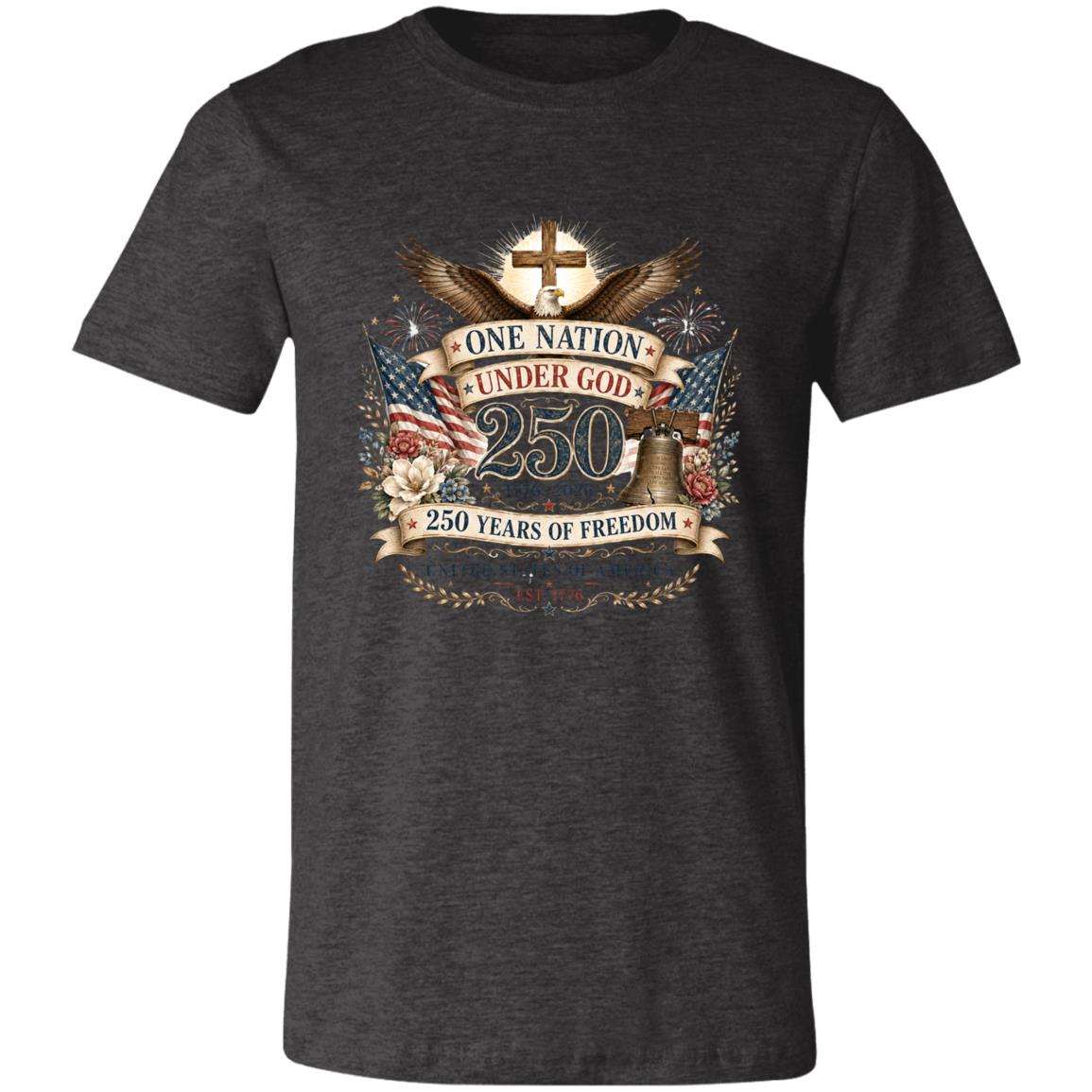 Ladies Vintage T-Shirt One Nation Under God Patriotic Freedom